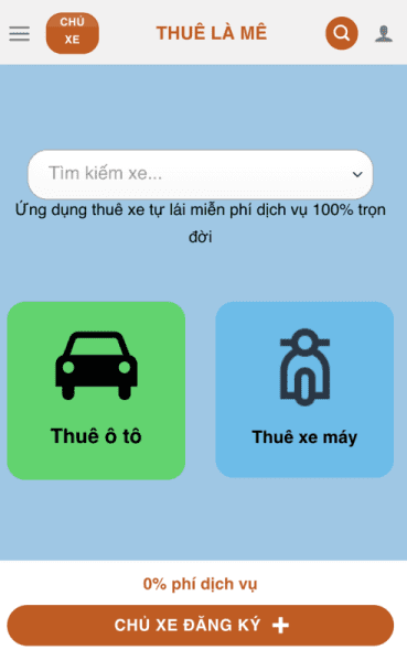 ứng dụng thuê xe tự lái thuê là mê